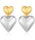 Aretes corazones bicolor