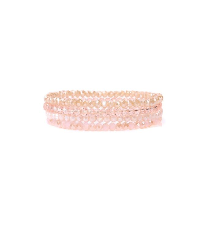 Brazaletes set pink crystal