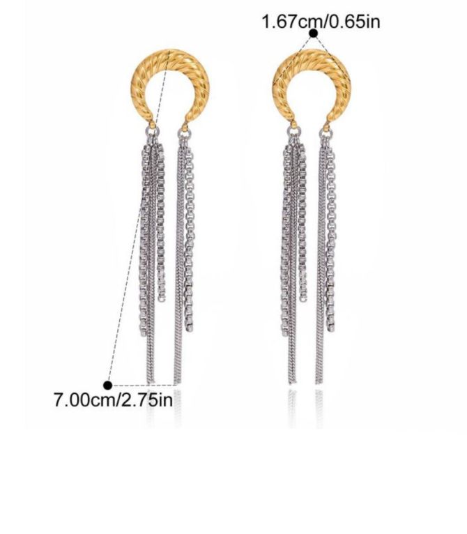 Aretes moon tassel