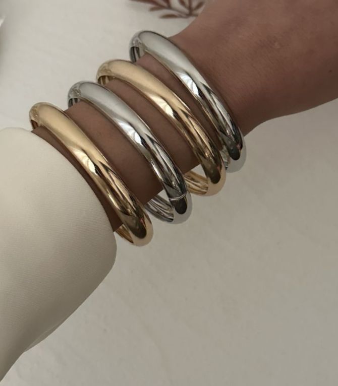 Brazaletes set bicolor curved