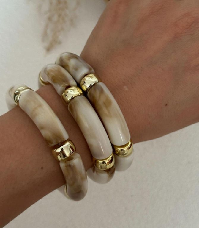 Brazalete set marble white multi