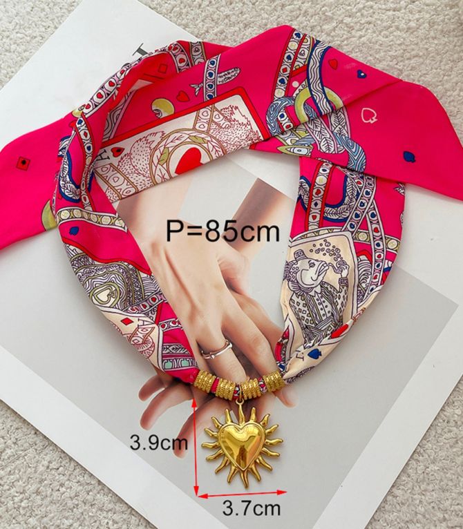 Collar heart Printed ribbon