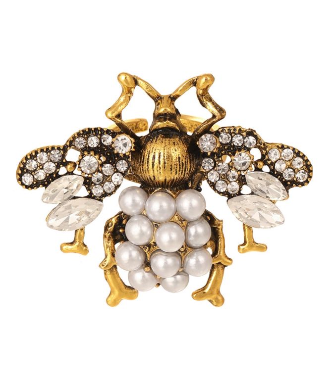 Anillo maxi abeja perlas