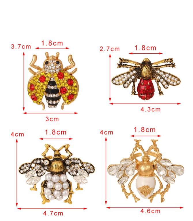 Anillo maxi abeja perlas