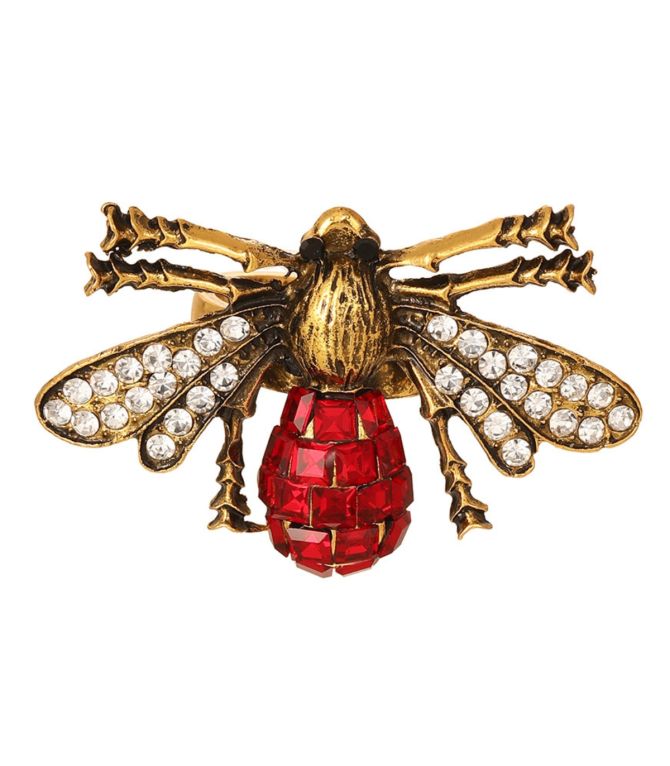 Anillo maxi abeja roja