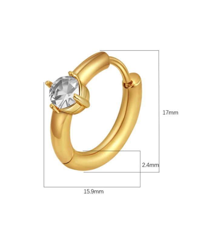 Aretes silver diamond round