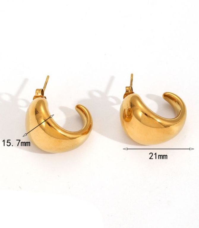 Aretes dorados c shaped