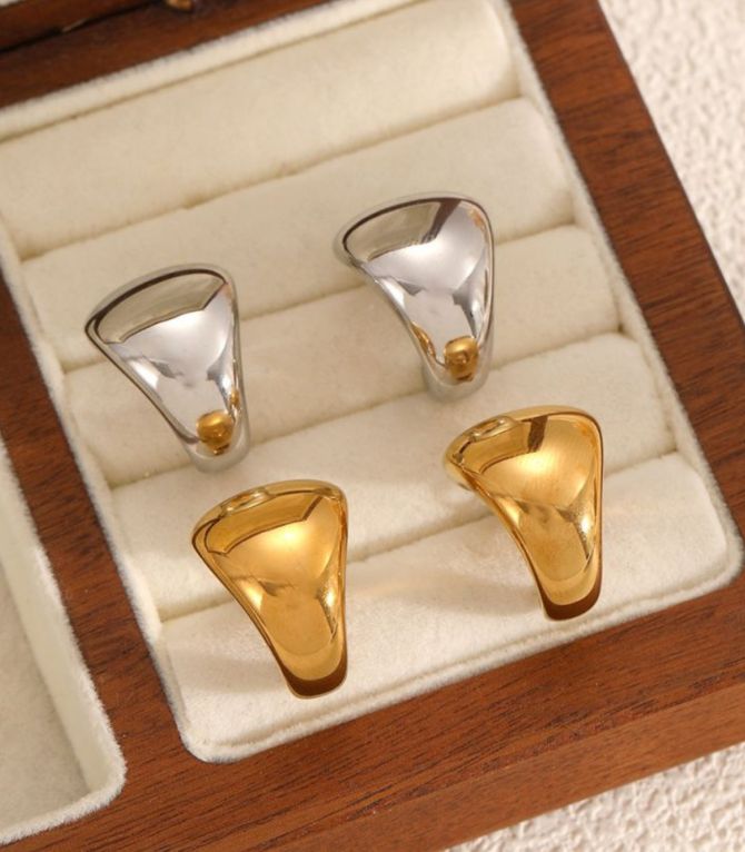Aretes plata c shaped