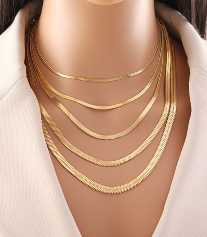 Collar dorado snake 3mm