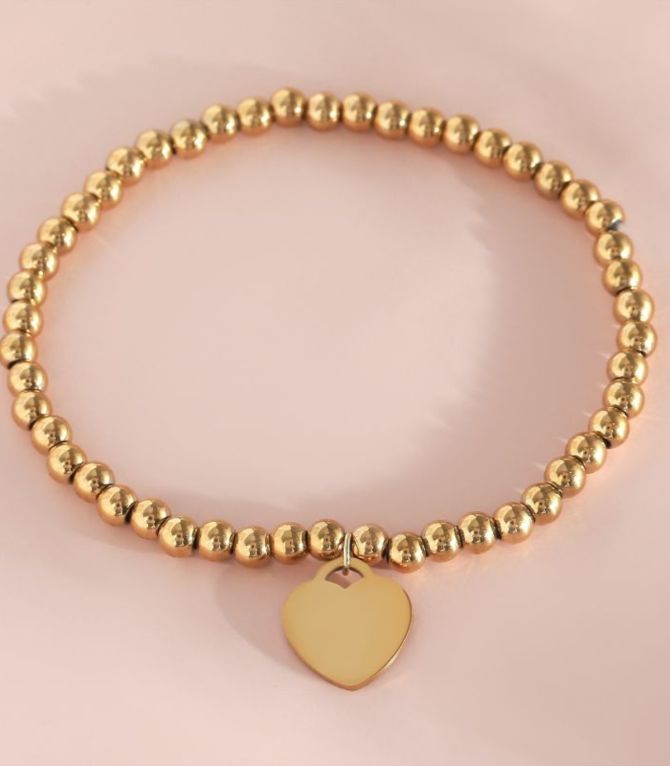 Brazalete glossy heart 4mm