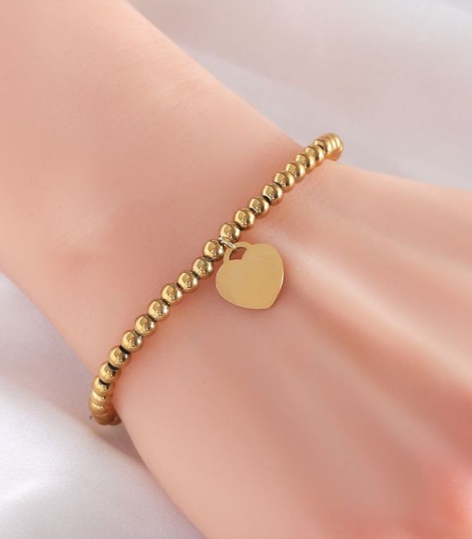 Brazalete glossy heart 4mm