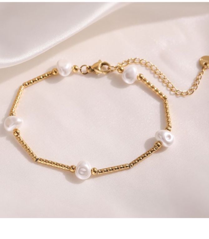 Brazalete bamboo pearl