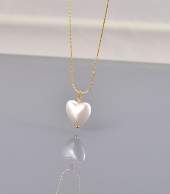 Collar perla corazón