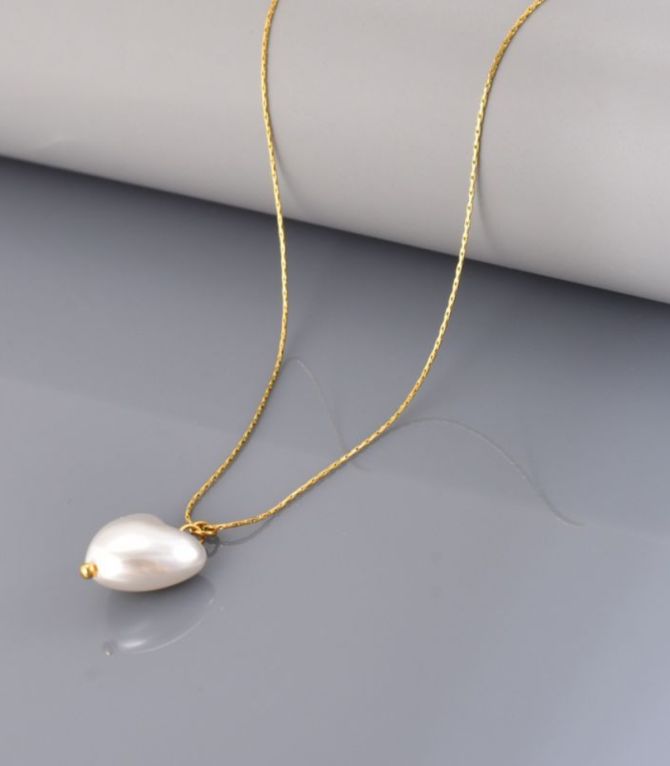 Collar perla corazón