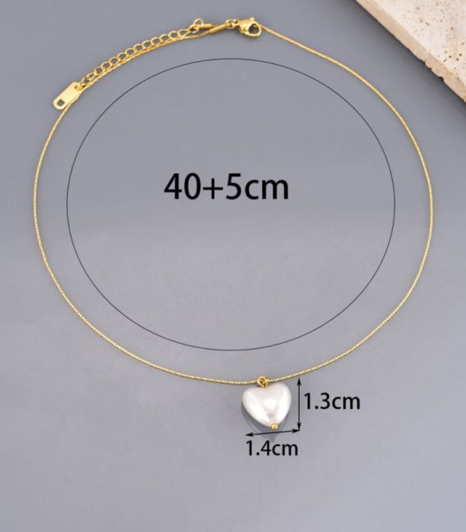 Collar perla corazón