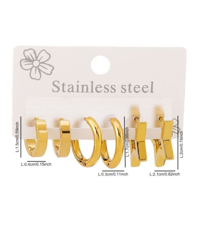 Aretes set dorado estrella