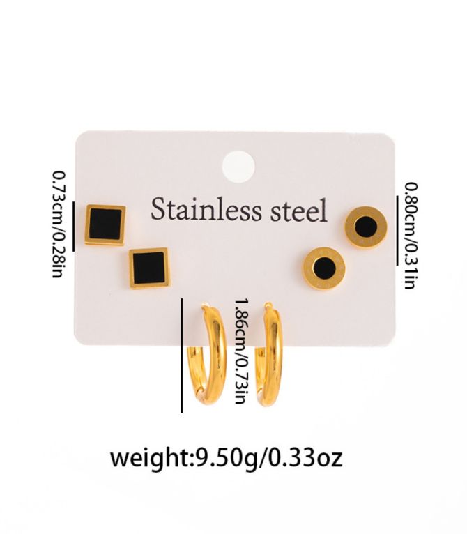 Aretes set 6 negro