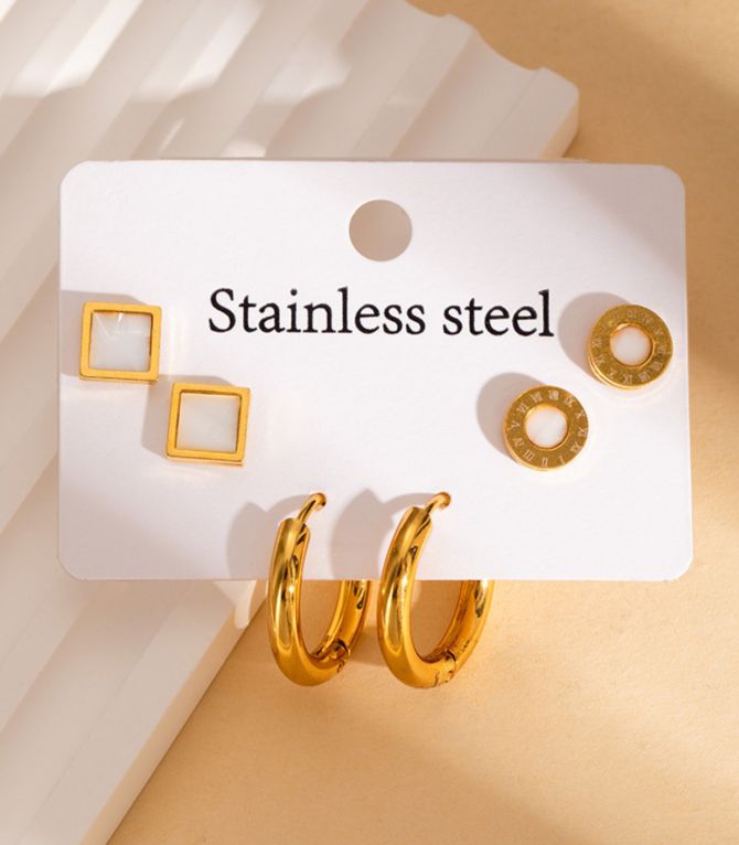 Aretes set 6 blanco