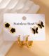 Aretes set negro mariposas y flores
