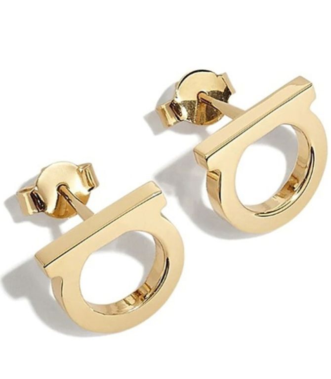 Aretes dorados geométricos