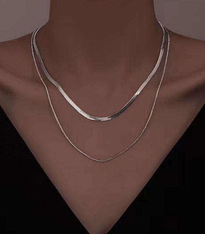 Collar plata doble