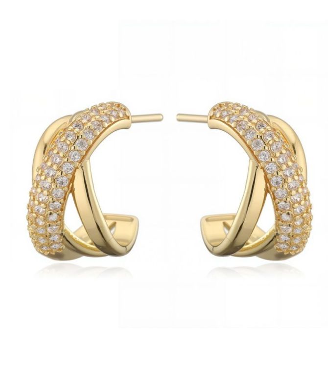 Aretes gold zirconium cross