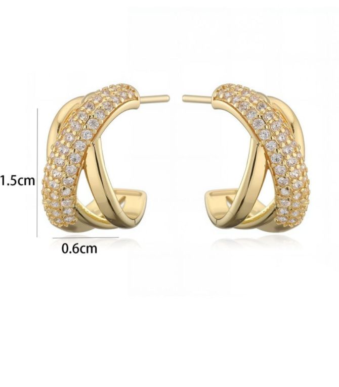 Aretes gold zirconium cross