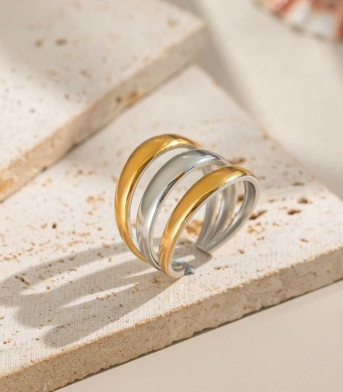 Anillo bicolor multilayer