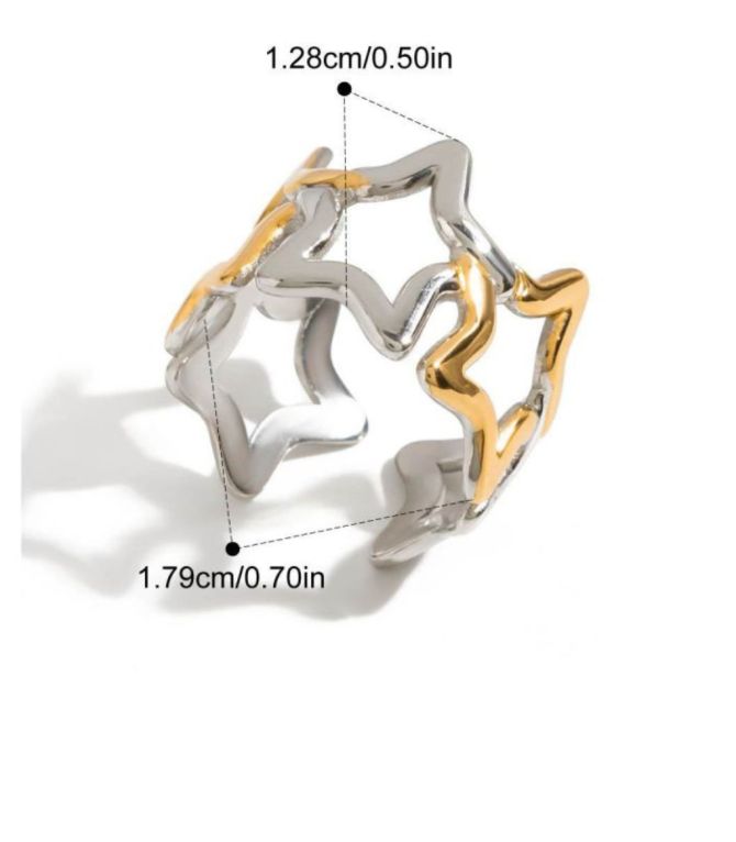 Anillo estrella bicolor