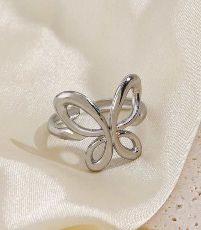 Anillo plata mariposa