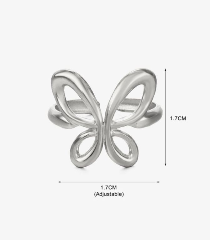 Anillo plata mariposa