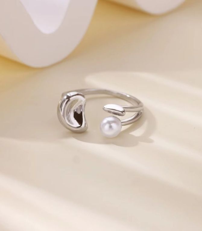 Anillo plata con perla