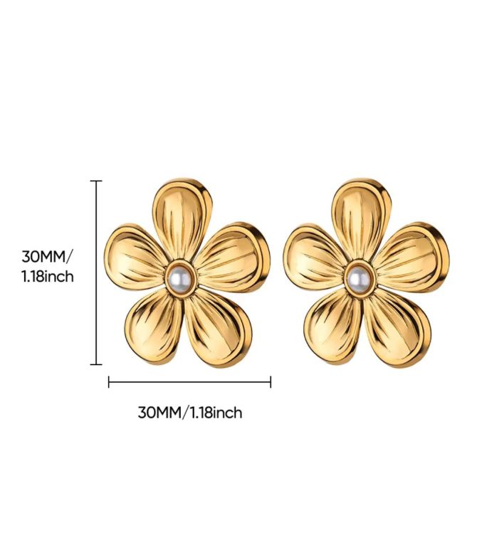 Aretes silver flower