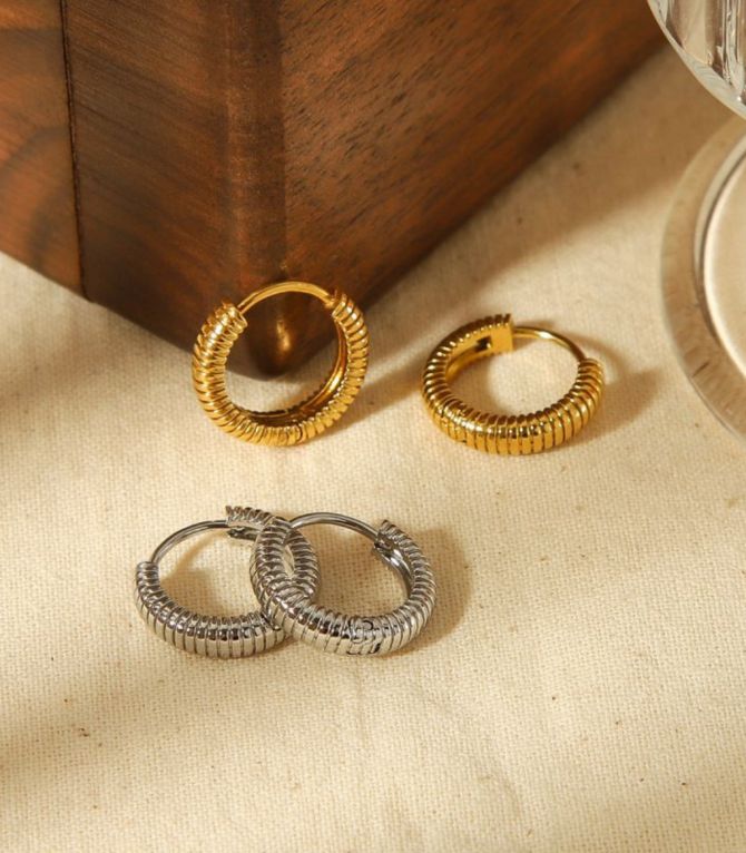 Aretes gold round