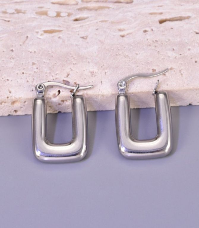 Aretes silver square