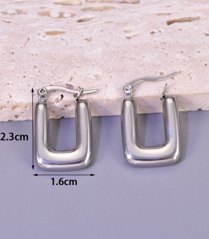 Aretes silver square