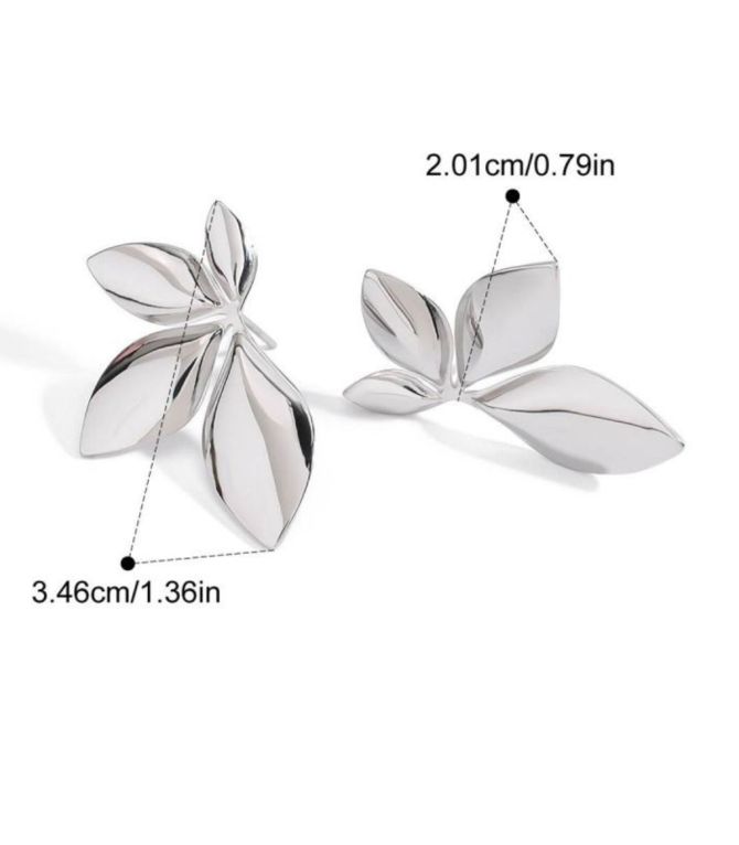 Aretes hojas plata