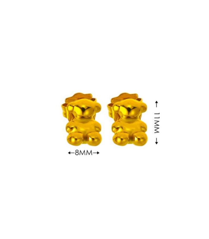 Aretes oso dorado