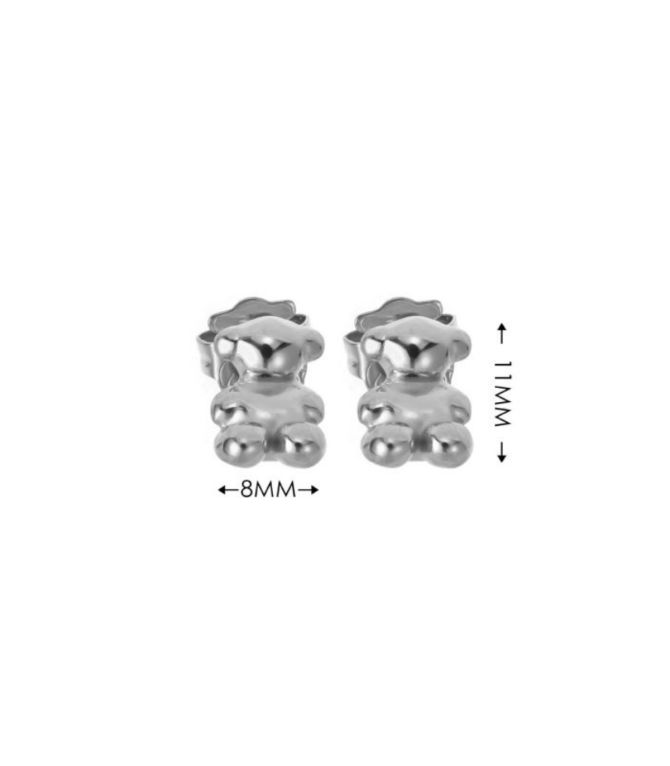 Aretes oso plata