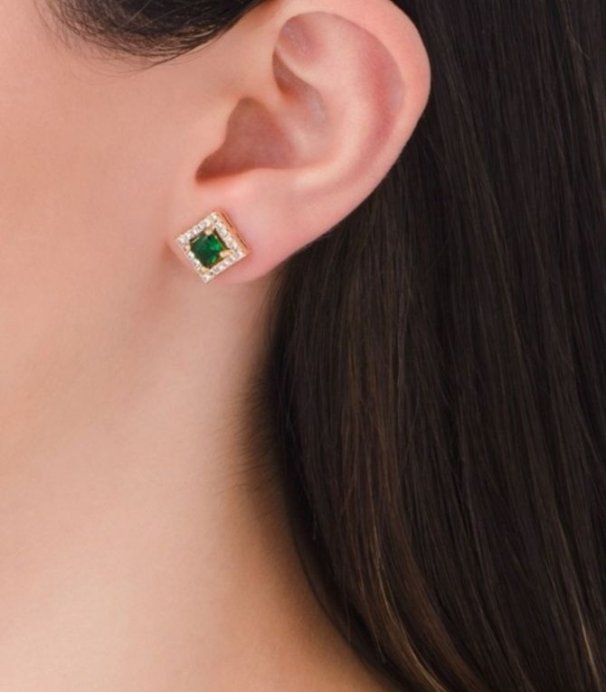 Aretes gold zircon square