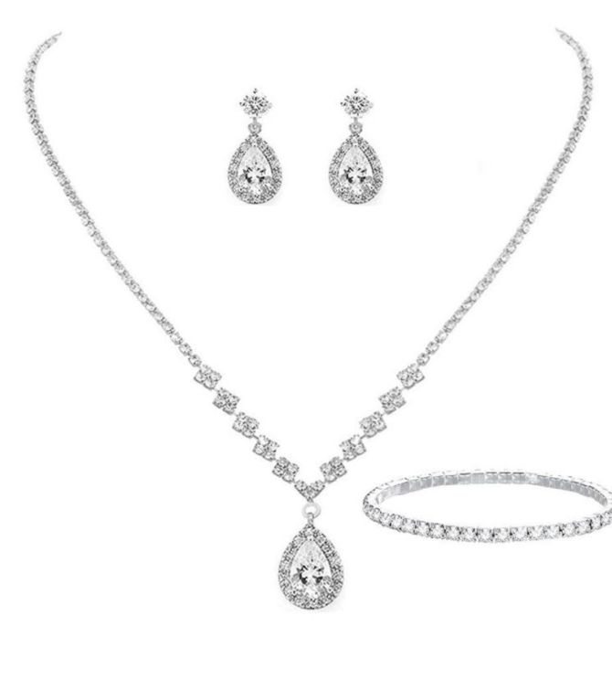 Collar y aretes set con pulsera