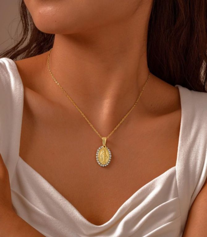 Collar virgen con zirconias