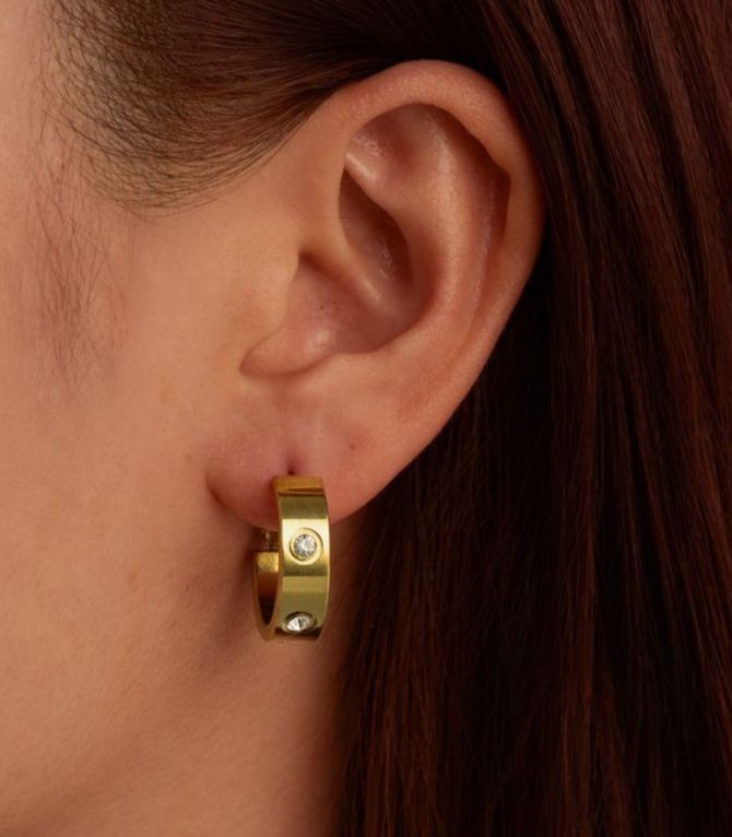 Aretes gold diamond round