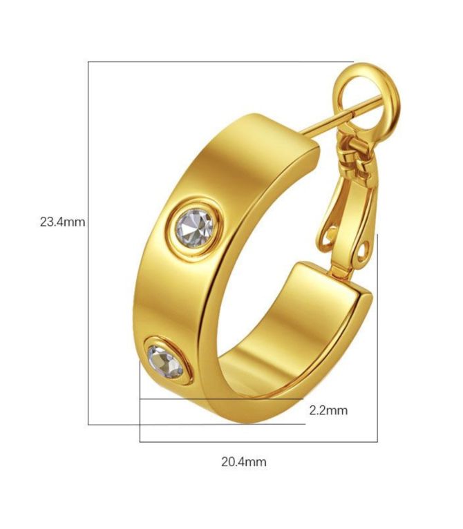 Aretes gold diamond round
