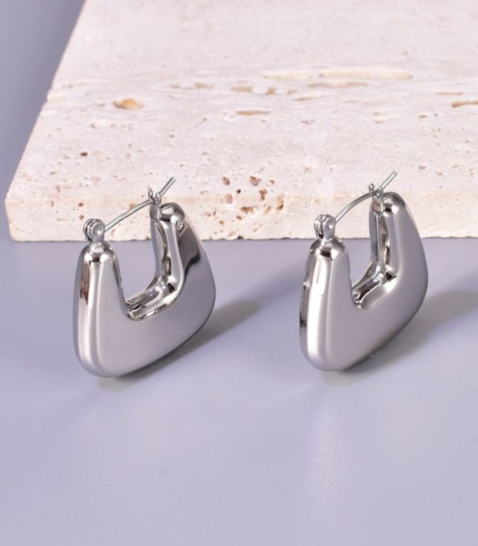 Aretes silver trapezoidal