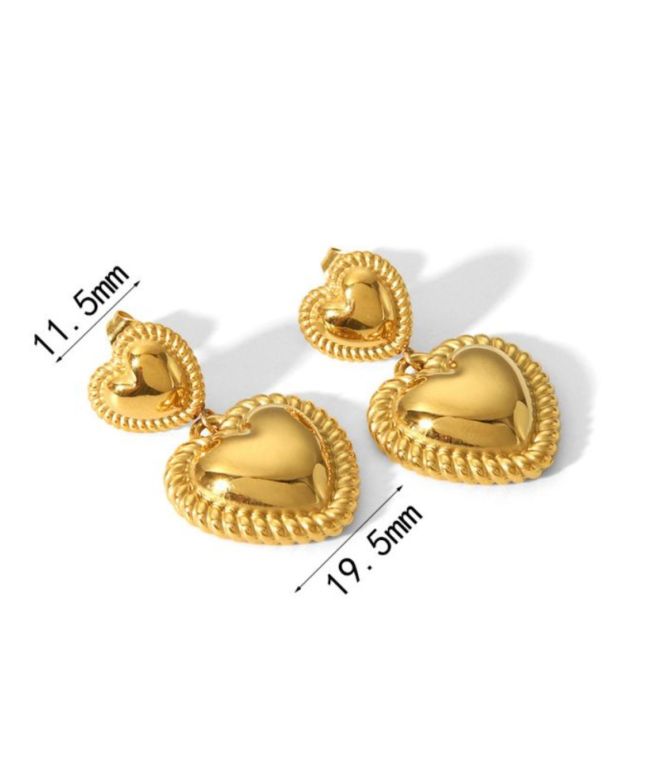 Aretes corazon doble