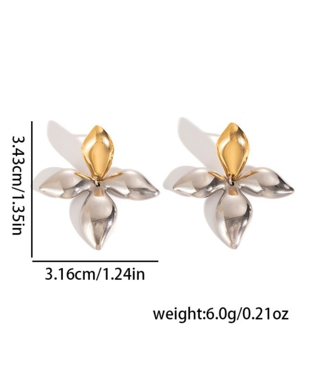 Aretes flor bicolor