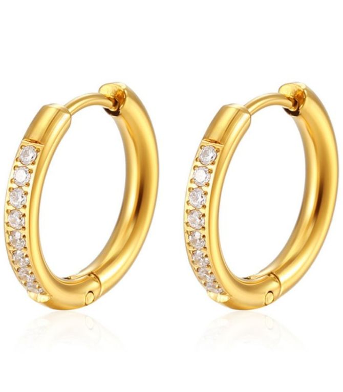 Aretes dorados con zirconias