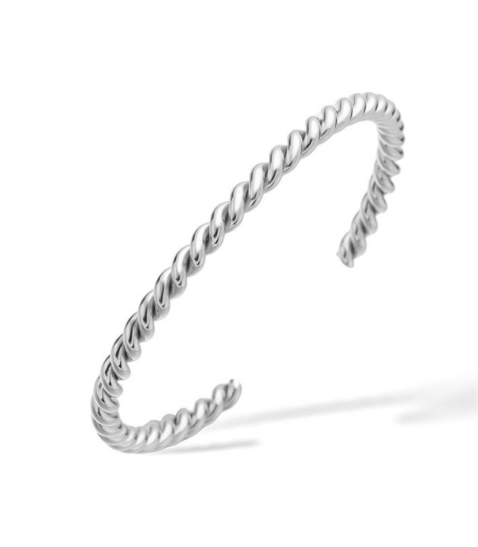 Brazalete silver twisted open