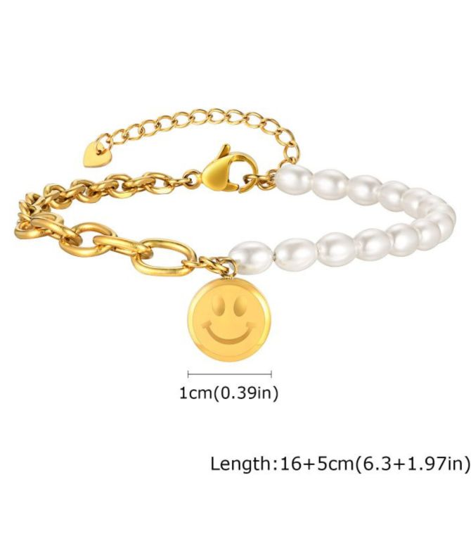 Brazalete pearl happy face